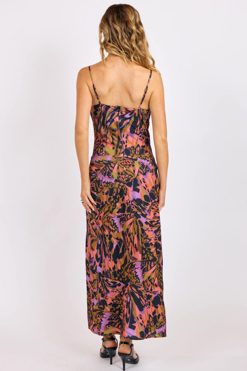 Antique White Butterfly Kiss Bias Maxi Slip Dress Maxi Dress