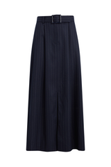 Black The Gabby Skirt in Navy Pinstripe Maxi Skirt