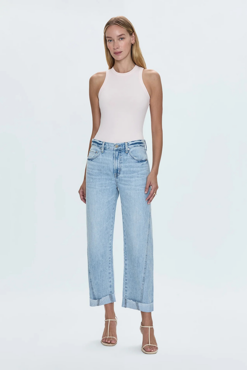 Lavender Kacey Mid Rise Cuffed Straight Jean | Berkeley Jeans