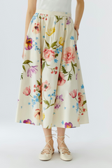 Lavender Floral Midi Skirt Midi Skirt