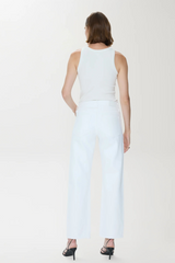 Lavender Lexi Mid Rise Bowed Straight Jean | Vivid White Jeans