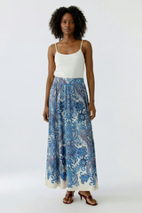 Lavender Paisley Print Maxi Skirt Maxi Skirt