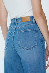 Steel Blue Lana Crop High Rise Ultra Wide Leg Jean | Wild Heart Jeans
