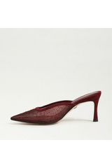 Lavender Margeaux Mesh Heeled Mule | French Merlot Mesh Heel