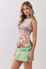 Light Gray Touchdown Cutie Abstract Mini Dress Mini Dress