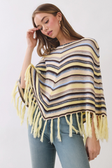 Lavender Harvest Fringe Poncho poncho