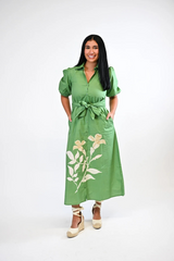 White Smoke Leila | Green Tea Maxi Dress