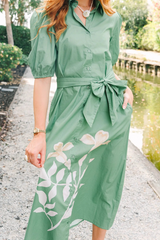 Dark Sea Green Leila | Green Tea Maxi Dress