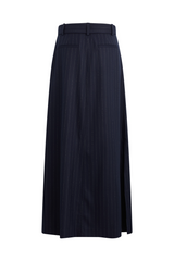Black The Gabby Skirt in Navy Pinstripe Maxi Skirt