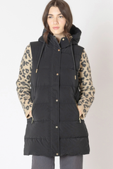 Light Gray Hooded Puffer Vest Puffer Vest