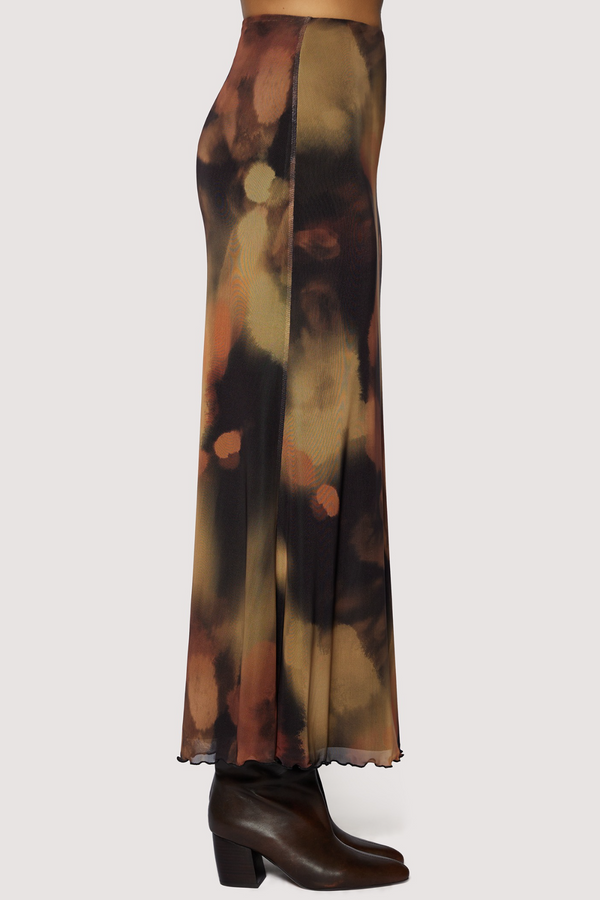 Dark Slate Gray Luminous Shadow Maxi Skirt in Brown Multi Maxi Skirt
