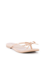 White Smoke Wishlist Patent Bow Sandal | Beige Sandal