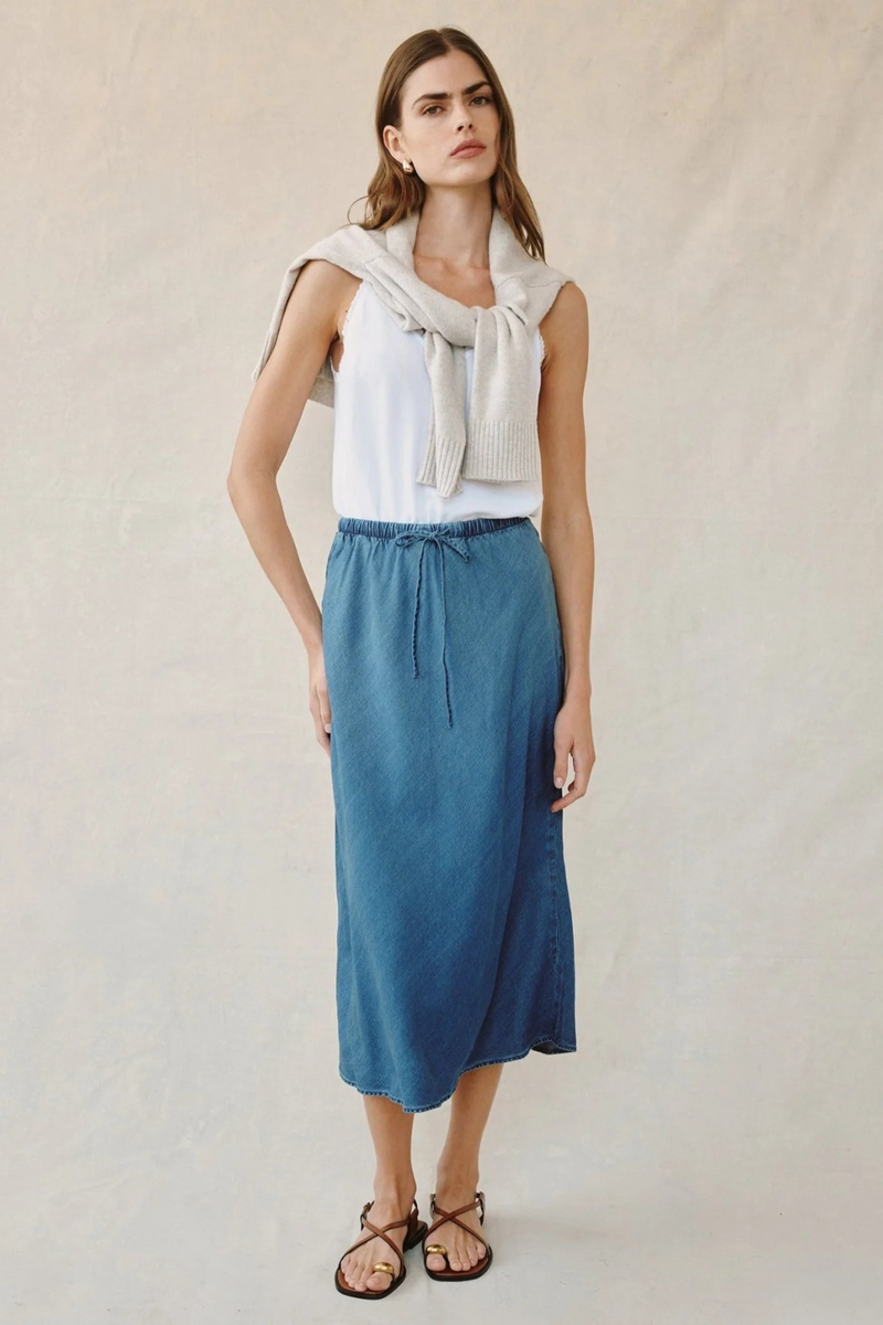 Light Gray Bias Skirt Maxi Skirt