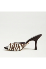 Lavender Jeanie Heeled Mule | Zebra Brahma Hair Heel