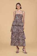 Tan Ophelia Dress in Leopard Maxi Dress