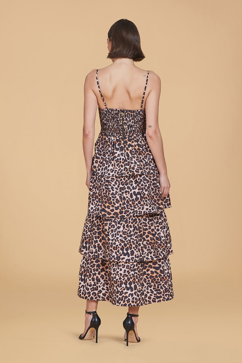 Tan Ophelia Dress in Leopard Maxi Dress