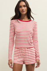 Light Gray Night In Stripes Top Top