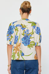 Lavender Aster Floral Print Blouse Blouse