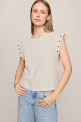 Light Gray Camino Grommet Top Top