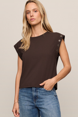 Light Gray Camino Grommet Top Top