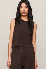Dark Slate Gray Sloane Cotton Jersey Muscle Tank Top
