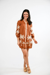 White Smoke Presley | Burnt Clay Mini Dress