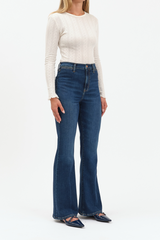 Dark Slate Gray Sunset High Rise Flare | Magic Hour Pant