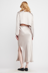 Light Gray Luna Slip Skirt Midi Skirt