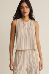 Gray Sloane Knit Striped Top Top