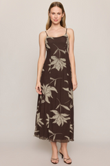 Dark Slate Gray Charisma Floral Mesh Maxi Dress Maxi Dress