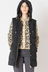 Light Gray Hooded Puffer Vest Puffer Vest