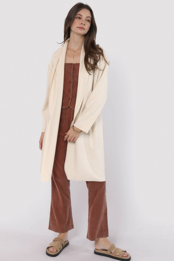 Light Gray Alessia Shawl Collar Open Coat Coat