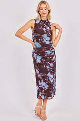 Light Gray Urban Siren Ruched Midi Dress Midi Dress