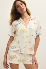 Antique White Beach Days PJ Top Pajama Top