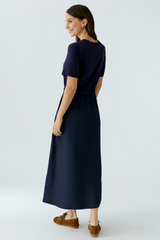 Lavender Maxi Short Sleeve Patch Dress Maxi Dress