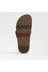 Lavender Darla Multi Buckle Slide Sandal | Bleached Beechwood Faux Raffia Sandal