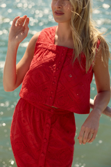 Dark Red Nellie Top in Netta Top