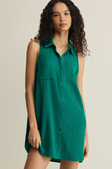 Dark Cyan New Light Crinkle Mini Dress Mini Dress