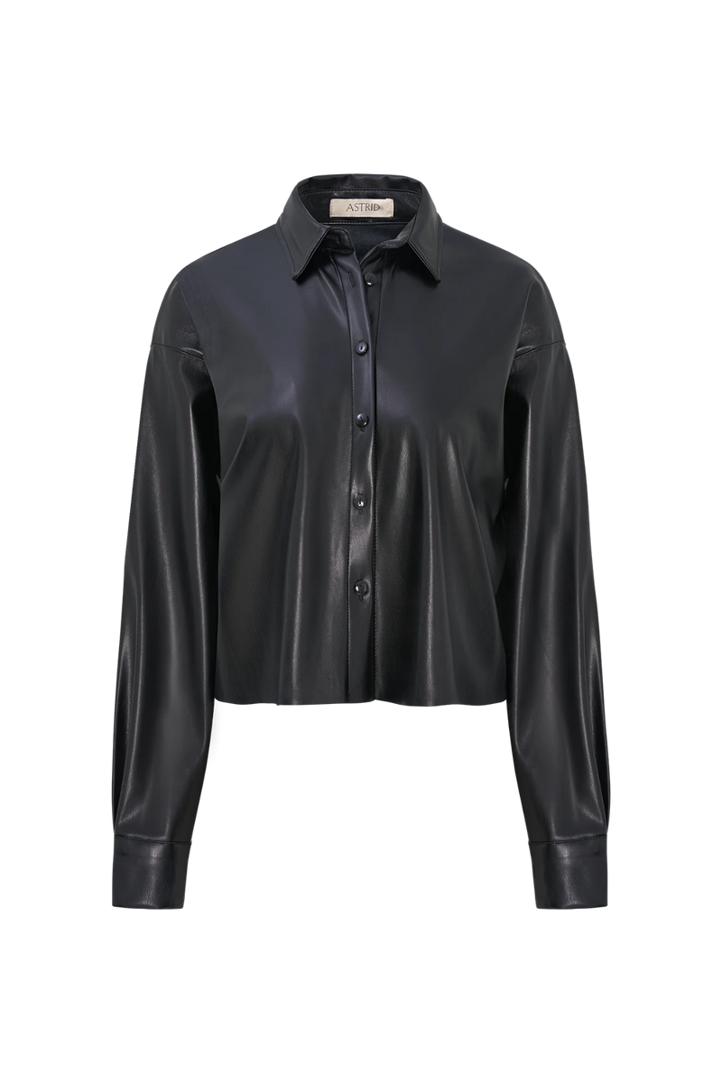 Dark Slate Gray Elm Faux Leather Top Top