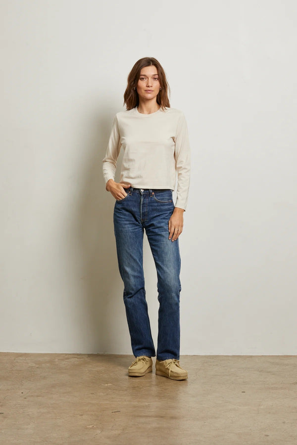 Gray Bruce Ringspun Cotton Bracelet Sleeve Tee Top