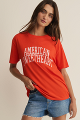 Light Gray Sweetheart Boyfriend Tee Graphic Tee