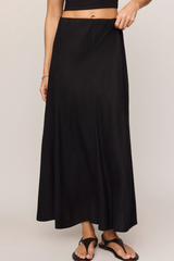 Black Meryl Midi Skirt Midi Skirt