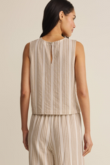 Gray Sloane Knit Striped Top Top