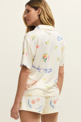 Antique White Beach Days PJ Top Pajama Top