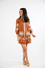 White Smoke Presley | Burnt Clay Mini Dress