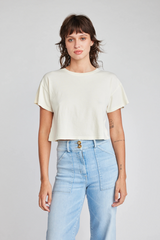 Light Gray Drew Crop T-Shirt T Shirt