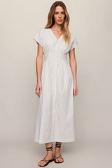 Gray Sanna Striped Midi Dress Midi Dress