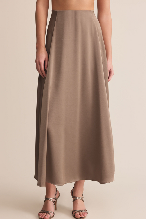 Light Gray Northpointe Satin Midi Skirt Midi Skirt