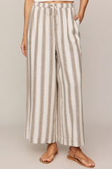 Gray The Perfect Linen Stripe Pant Pant