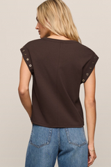 Dark Slate Gray Camino Grommet Top Top
